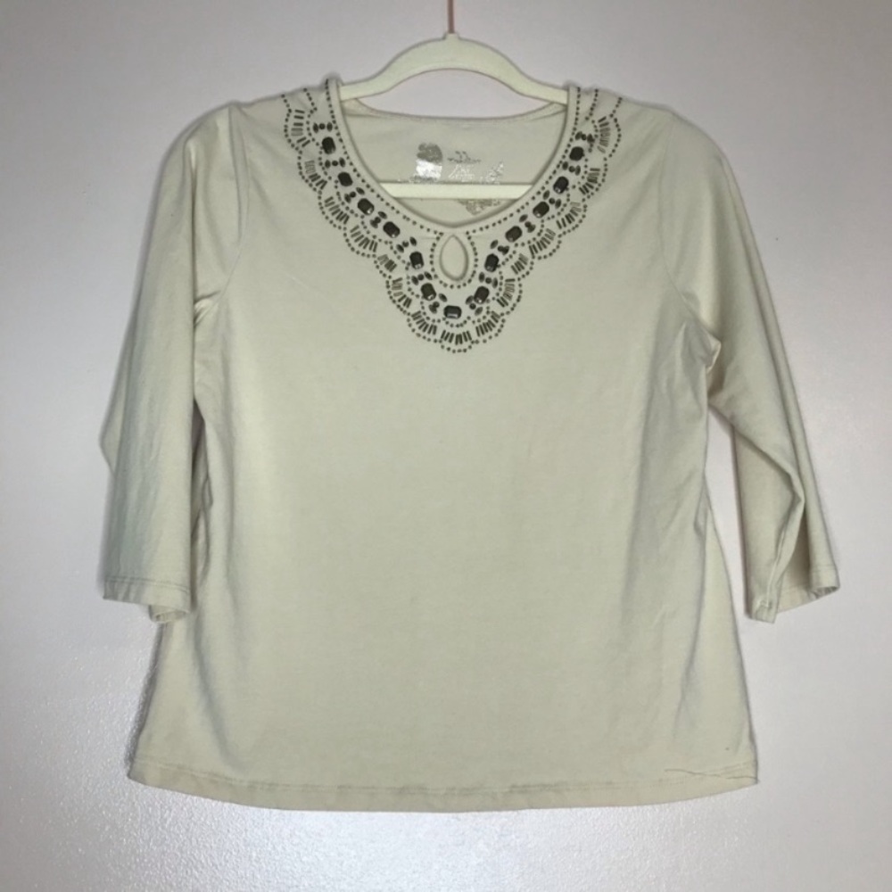 TanJay cream embellished top SP